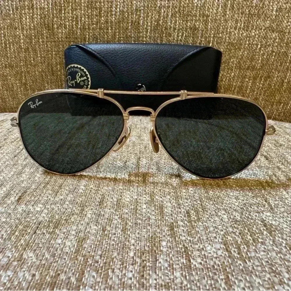 ⭐️ Authentic Ray Ban Rayban Titanium Gold Plated Sunglasses Made in Japan ⭐️